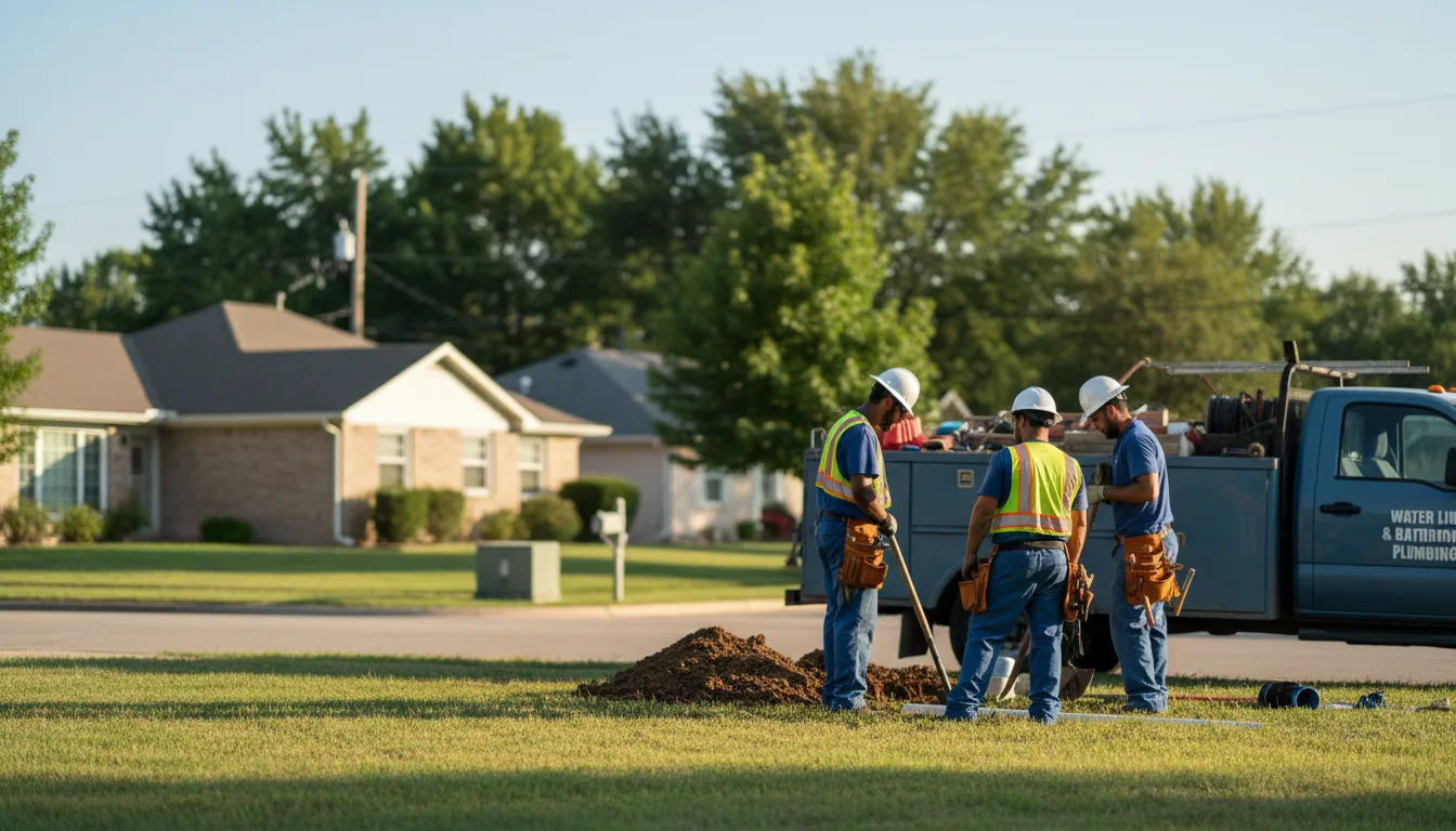 Residential water line and bathroom plumbing service in Mineral Springs, AR